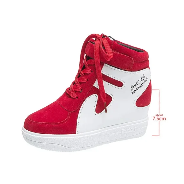 red sneakers women 2025 High top Platform Sneakers women outdoor Casual Wedges shoes Ladies Shoes Black Platform Vulcanize Shoes - Image 6