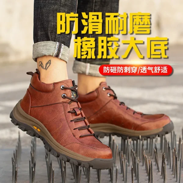 2023 Leather Waterproof Non-Slip Comfortable Soft And Safe Work Safety Shoes For Man Lightweight Breathable Safety Boots - Image 3
