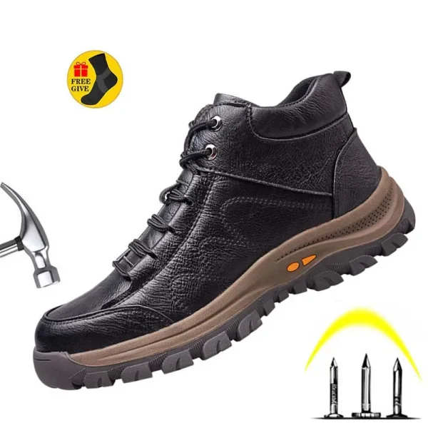 2023 Leather Waterproof Non-Slip Comfortable Soft And Safe Work Safety Shoes For Man Lightweight Breathable Safety Boots - Image 2