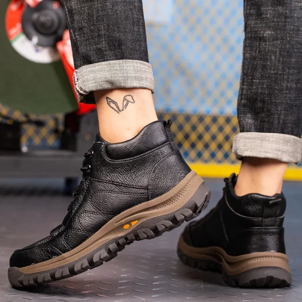 2023 Leather Waterproof Non-Slip Comfortable Soft And Safe Work Safety Shoes For Man Lightweight Breathable Safety Boots - Image 4