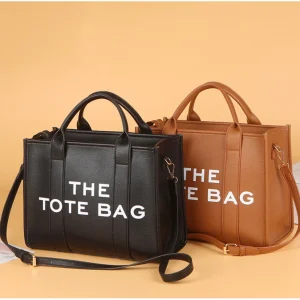 Women's Casual Tote Bag, Fashion PU Leather Shoulder Bag, Large Capacity Travel Handbag