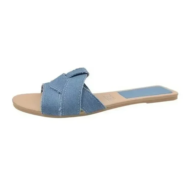 Summer 2024 New Women Designer Brand Flat Slippers Woven with Comfortable Women's Shoes Casual Bottom Slippers Woman Shoes - Image 7