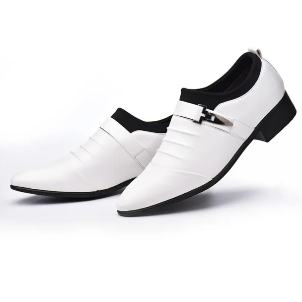 Classic Men Dress Shoes Slip on Black Leather Shoes for Men Plus Size Point Toe Business Casual Men Formal Shoes for Wedding - Image 10
