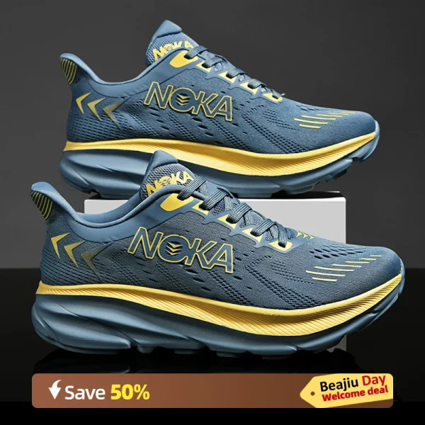 Marathon Carbon Plate Air Cushion Men Sports Running Shoes Breathable Lightweight Women's Comfortable Athletic Nonskid Sneakers - Image 2