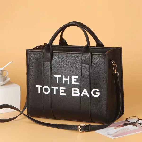 Women's Casual Tote Bag, Fashion PU Leather Shoulder Bag, Large Capacity Travel Handbag - Image 2