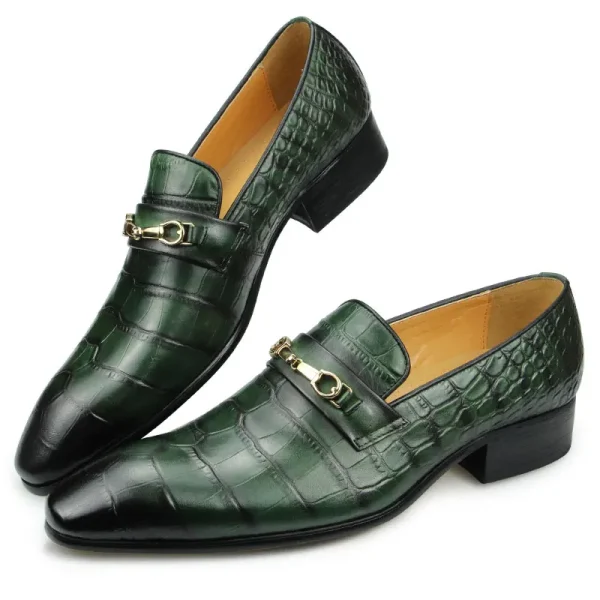 Successful Mens Loafers Business Dress Shoes Wedding Banquet Suit Italy Designer Leather Shoes Genuine Leather Pointed Toe - Image 3