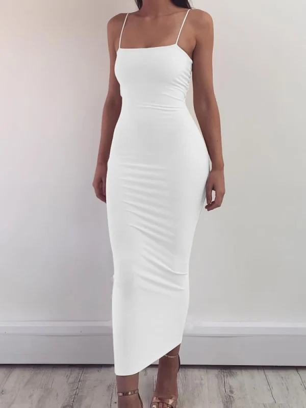 2025 New Spring Summer Women's High Elastic Sleeveless Backless Dress Long Sling Dresses Club Sexy Suspender Dress - Image 7
