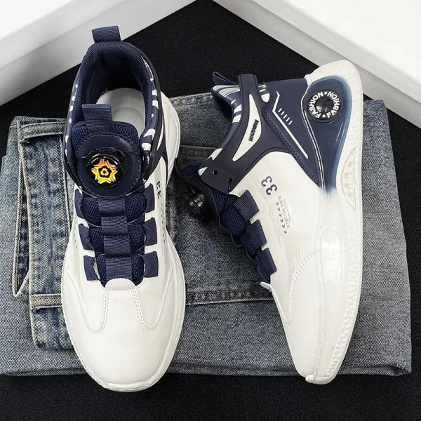 Mens Sneakers with Rotating Buckle Comfy Non Slip Lace up Durable Shoes for Mens Outdoor Activities - Image 6