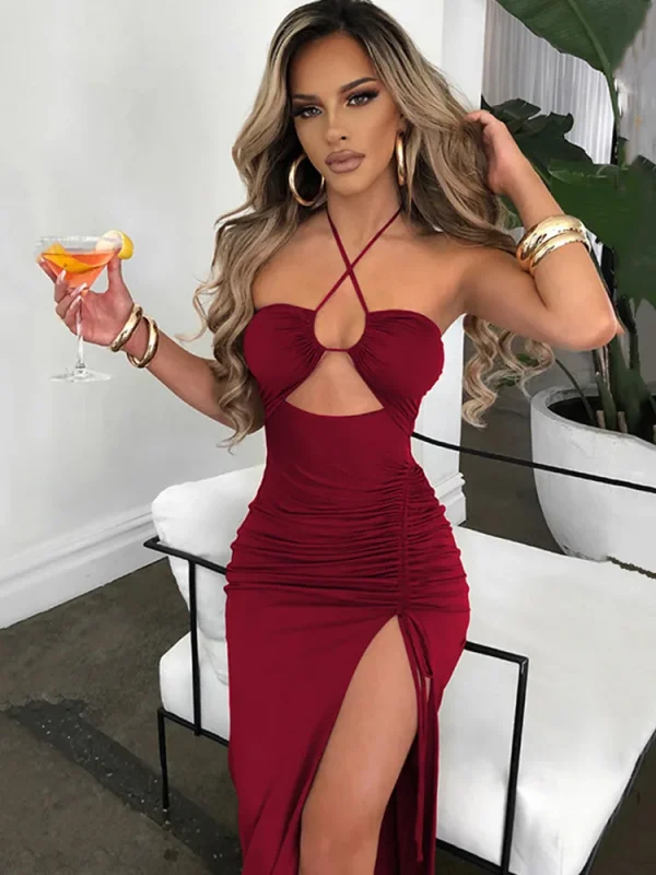 Sleeveless Sexy Female Midi Backless Dresses Slim Night Club Party Women's Dress Bodycon Vestidos Elegantes Para Mujer - Image 7