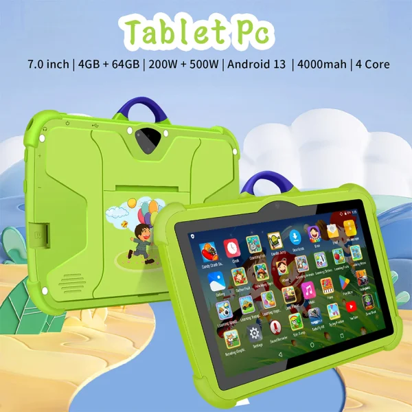 2025 New 5G WiFi 7 Inch Tablet For Children Learning Education Kids' tablets Quad Core 4GB RAM 64GB ROM Dual Cameras Android 13 - Image 2
