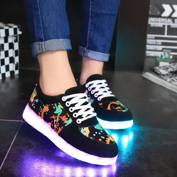 Luminous Sneakers for Women Casual Shoes Led Glowing Shoes for Men Fashion Flat Running Sneakers LED Rechargeable Couple's Shoes - Image 9