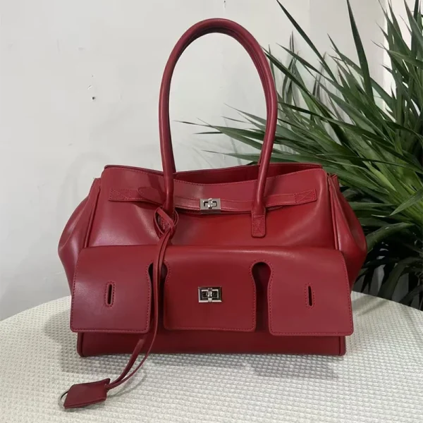 Brand Black Bag Large Capacity Travel Luggage Bag High Quality Square Buckle Design Shoulder Luxury Handbag Shopper Women Bag - Image 4