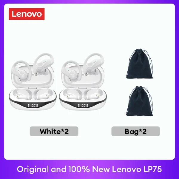 Original Lenovo LP75 TWS Bluetooth V5.3 Headphones Wireless LED Digital Display Earphones Noise Reduction Waterproof Headset New - Image 7