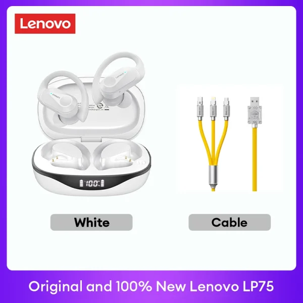 Original Lenovo LP75 TWS Bluetooth V5.3 Headphones Wireless LED Digital Display Earphones Noise Reduction Waterproof Headset New - Image 10