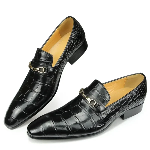 Successful Mens Loafers Business Dress Shoes Wedding Banquet Suit Italy Designer Leather Shoes Genuine Leather Pointed Toe - Image 5