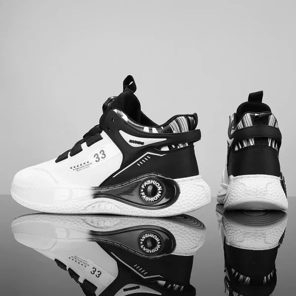 Mens Sneakers with Rotating Buckle Comfy Non Slip Lace up Durable Shoes for Mens Outdoor Activities - Image 4