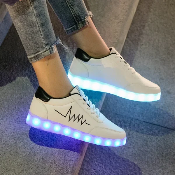 Luminous Sneakers for Women Casual Shoes Led Glowing Shoes for Men Fashion Flat Running Sneakers LED Rechargeable Couple's Shoes - Image 12