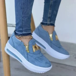 Women Autumn Sneakers Casual Double M Printed Side Zipper Platform Shoes Ladies Vulcanized Shoes Zapatillas De Mujer Women Shoes