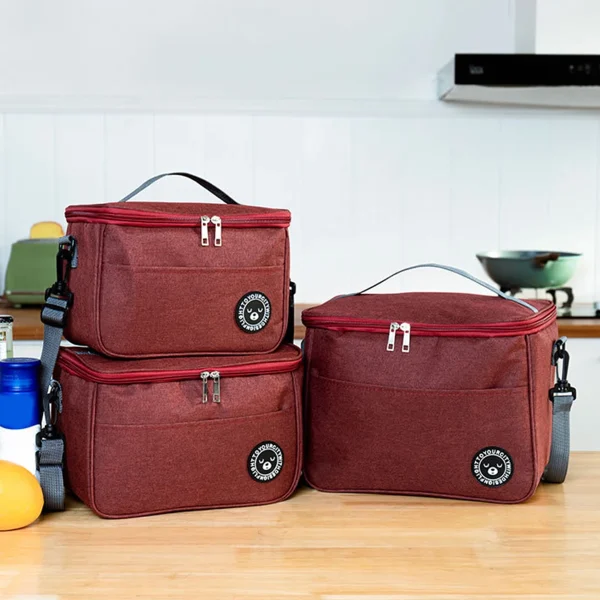 Capacity hand-held with shoulder strap insulated bag, lunch box bag, student thickened waterproof lunch bag。-zmt - Image 6
