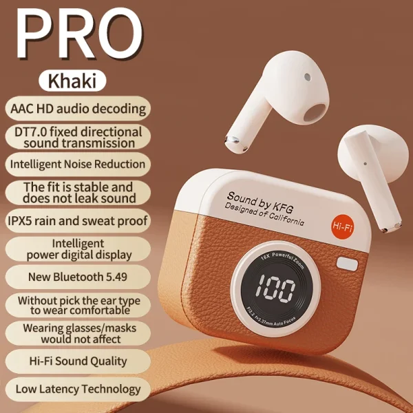 2025 New TWS Wireless Earphones with 5.4 Bluetooth 36 Hours Play Back Sport Earbuds with LED Display Headphones and Built-in Mic - Image 9