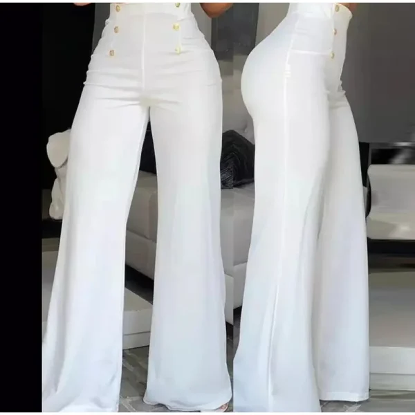 Elegant Wide Leg Fashion Office Trousers Casual Crisscross Sheer Mesh Patch High Waist Women's Flared Pants Y2k Streetwears 2024 - Image 13