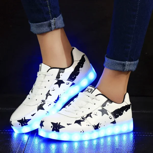 Luminous Sneakers for Women Casual Shoes Led Glowing Shoes for Men Fashion Flat Running Sneakers LED Rechargeable Couple's Shoes - Image 5