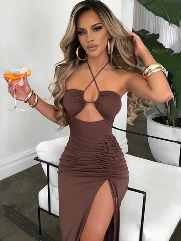 Sleeveless Sexy Female Midi Backless Dresses Slim Night Club Party Women's Dress Bodycon Vestidos Elegantes Para Mujer - Image 8