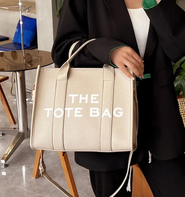 Women's Casual Tote Bag, Fashion PU Leather Shoulder Bag, Large Capacity Travel Handbag - Image 7