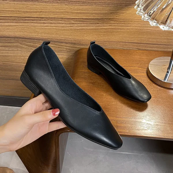 Woman Elegant Summer French Square Toe Green Mary Janes Cute Casual Flats Female Retro Shoes Low Heeled Soft Soled Flat Shoes - Image 6
