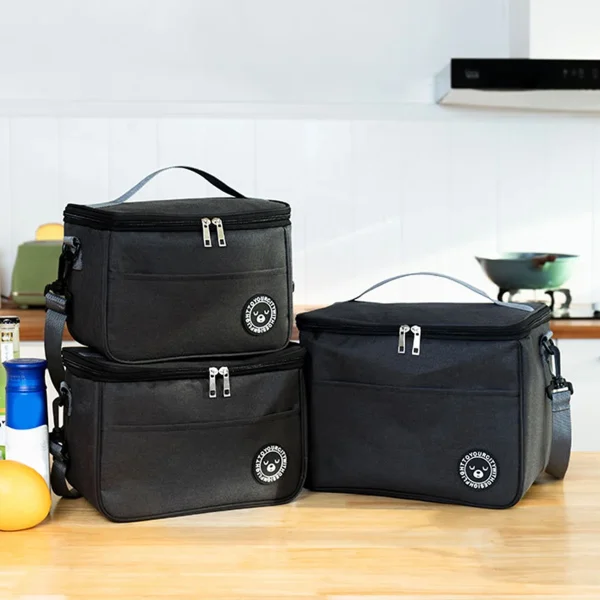 Capacity hand-held with shoulder strap insulated bag, lunch box bag, student thickened waterproof lunch bag。-zmt - Image 4
