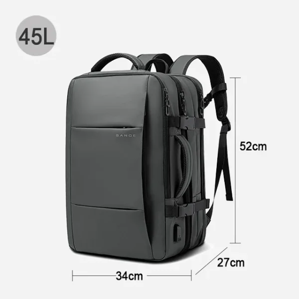 BANGE Expandable Men's Backpack Waterproof 17.3 in Laptop Backpack Man Large Capacity Hiking Travel Bag Male Backpacks for Men - Image 9