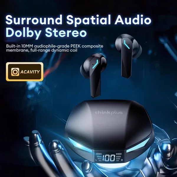 New Lenovo GM2 PRO MAX Wireless Bluetooth 5.4 Earphones LED Digital Display Waterproof Earbuds Noise Cancelling Gaming Headset - Image 3