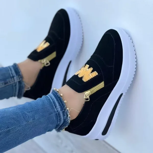 Women Autumn Sneakers Casual Double M Printed Side Zipper Platform Shoes Ladies Vulcanized Shoes Zapatillas De Mujer Women Shoes - Image 9