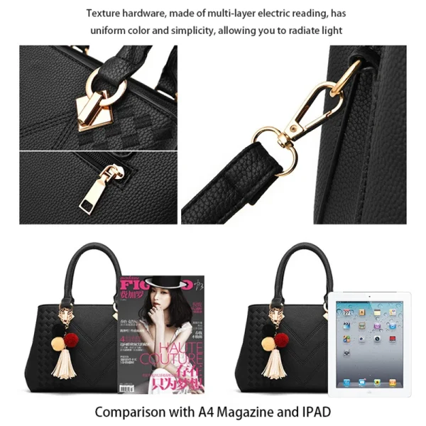 Classic Women Genuine Leather Bags High Quality Vintage Messenger Bags Luxury Women Tote Handbags for Ladies Shopper Female Bag - Image 4