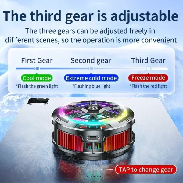 X100 Mobile Phone Semiconductor Cooling Fan Radiator Magnetic/Back-clip 2 IN 1 Game Cooler for IOS Android IPad Tablet Universal - Image 4