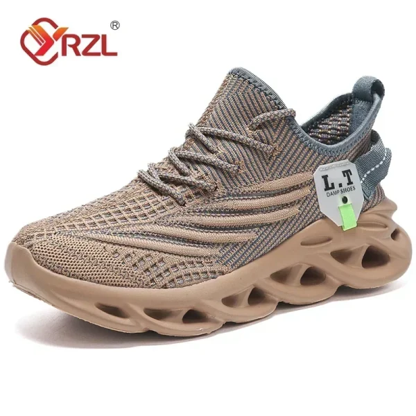 YRZL Men Sports Running Black Jogging Shoes Casual Sneakers Outdoor Breathable Mesh Women Light Shock-absorption Black Tennis - Image 7