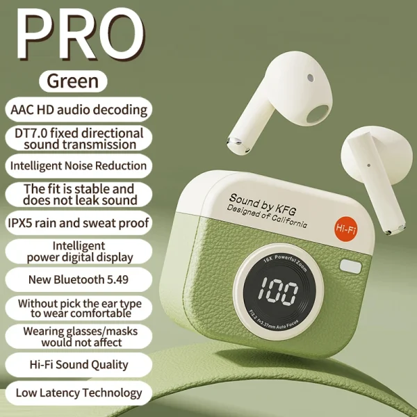 2025 New TWS Wireless Earphones with 5.4 Bluetooth 36 Hours Play Back Sport Earbuds with LED Display Headphones and Built-in Mic - Image 12