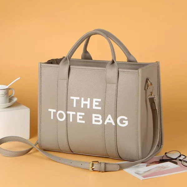 Women's Casual Tote Bag, Fashion PU Leather Shoulder Bag, Large Capacity Travel Handbag - Image 5