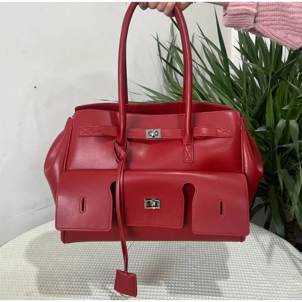 Brand Black Bag Large Capacity Travel Luggage Bag High Quality Square Buckle Design Shoulder Luxury Handbag Shopper Women Bag - Image 10