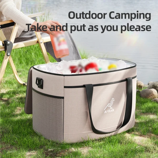 30L large capacity insulated bag, cooler bag, refrigerator lunch bag, long-lasting cold storage, convenient foldable outdoor pic - Image 4