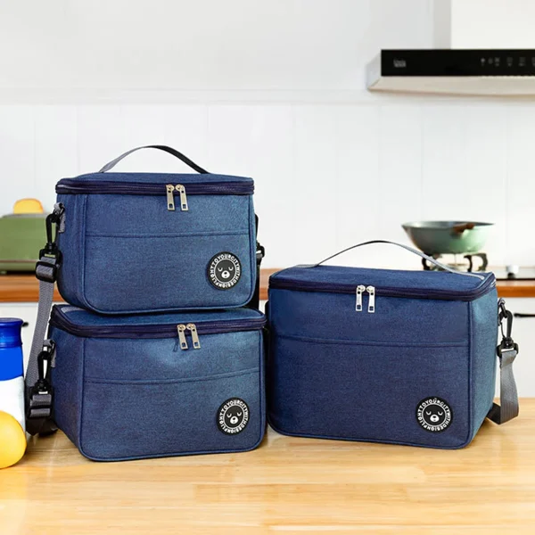 Capacity hand-held with shoulder strap insulated bag, lunch box bag, student thickened waterproof lunch bag。-zmt - Image 3