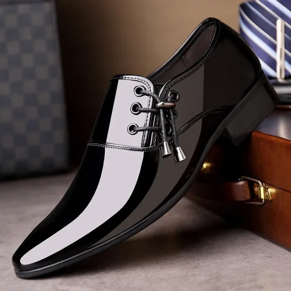 Classic Patent Leather Shoes for Men Business Men's Dress Shoes Fashion Elegant Oxfords Shoes Men's Wedding Party Shoe 2025 New - Image 2