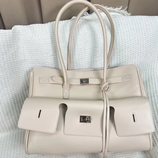 Brand Black Bag Large Capacity Travel Luggage Bag High Quality Square Buckle Design Shoulder Luxury Handbag Shopper Women Bag - Image 6