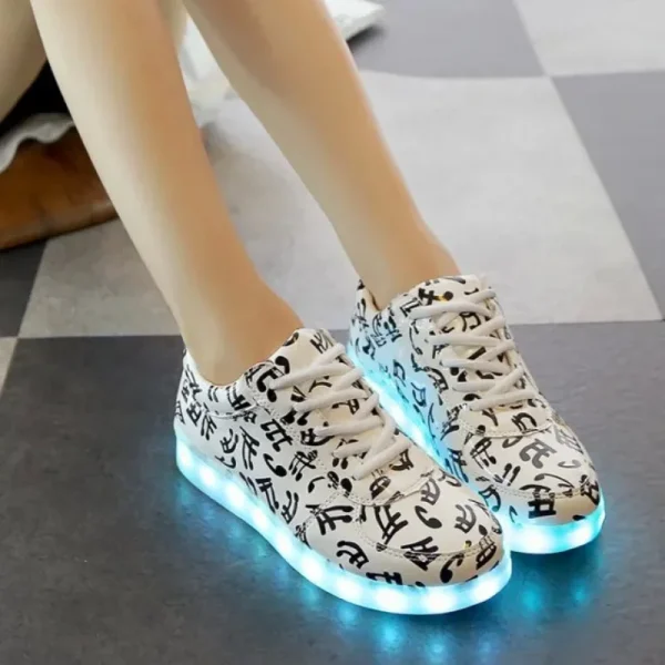 Luminous Sneakers for Women Casual Shoes Led Glowing Shoes for Men Fashion Flat Running Sneakers LED Rechargeable Couple's Shoes - Image 3