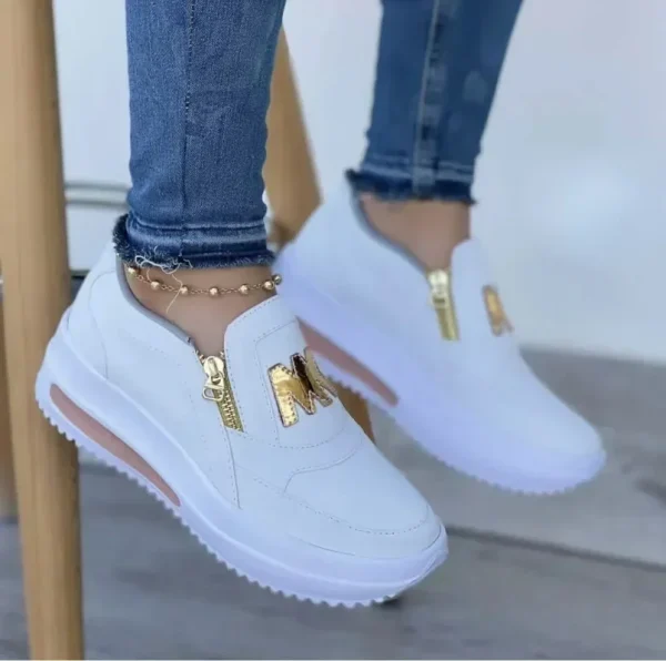 Women Autumn Sneakers Casual Double M Printed Side Zipper Platform Shoes Ladies Vulcanized Shoes Zapatillas De Mujer Women Shoes - Image 5