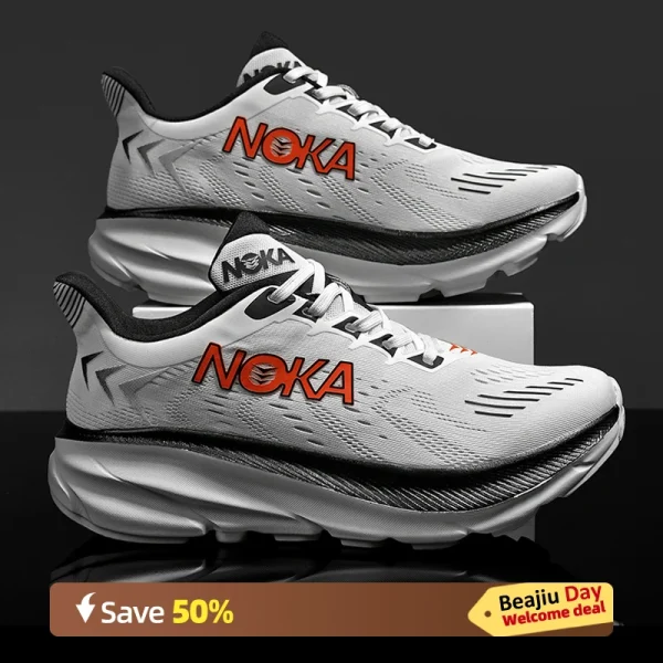 Marathon Carbon Plate Air Cushion Men Sports Running Shoes Breathable Lightweight Women's Comfortable Athletic Nonskid Sneakers - Image 4