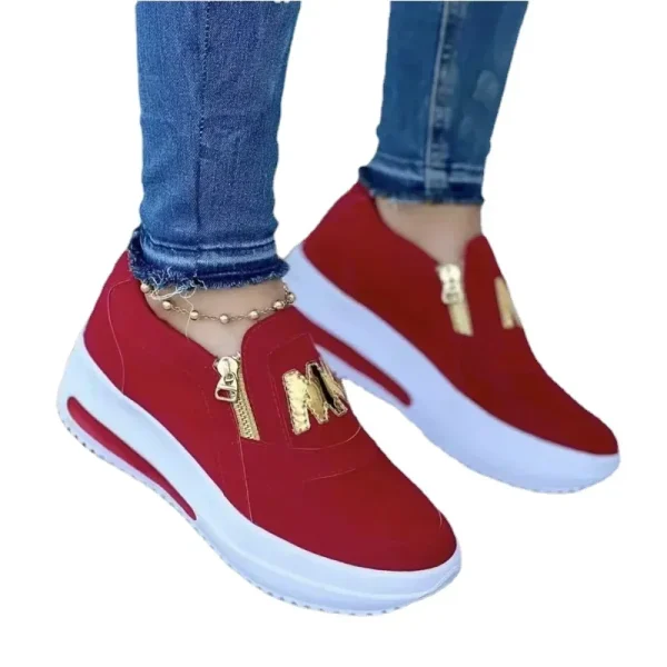 Women Autumn Sneakers Casual Double M Printed Side Zipper Platform Shoes Ladies Vulcanized Shoes Zapatillas De Mujer Women Shoes - Image 6