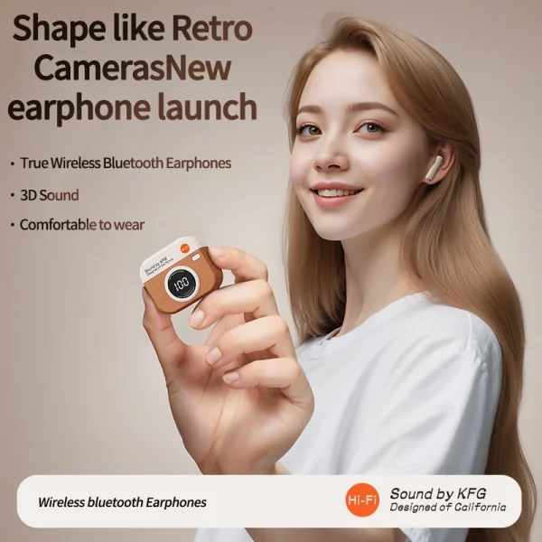 2025 New TWS Wireless Earphones with 5.4 Bluetooth 36 Hours Play Back Sport Earbuds with LED Display Headphones and Built-in Mic - Image 4