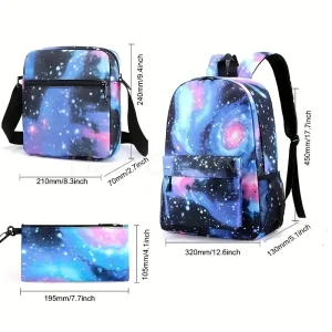 3Pcs New Sprunki Anime Print Backpack Set, With Tote and Pouch, Large Capacity Lightweight And Breathable Outdoor Knapsack
