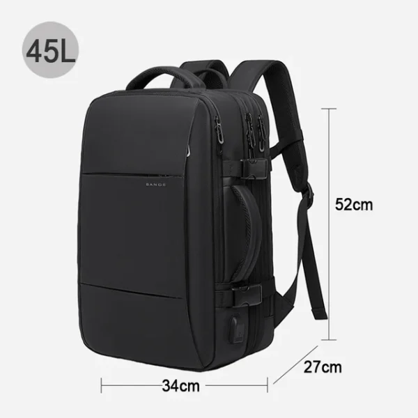 BANGE Expandable Men's Backpack Waterproof 17.3 in Laptop Backpack Man Large Capacity Hiking Travel Bag Male Backpacks for Men - Image 8